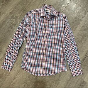 Barbour Terence Red and Blue Checkered Button Down Shirt